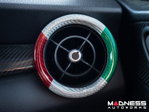 Alfa Romeo Stelvio Interior Air Vent Cover Trim Kit - Carbon Fiber - Front Only - set of 2 - Italian Theme - Feroce Carbon